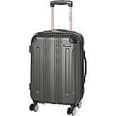 Rockland London Hardside Spinner Wheel Luggage, Grey, Carry-On 20-Inch