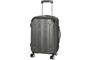 Rockland London Hardside Spinner Wheel Luggage, Grey, Carry-On 20-Inch