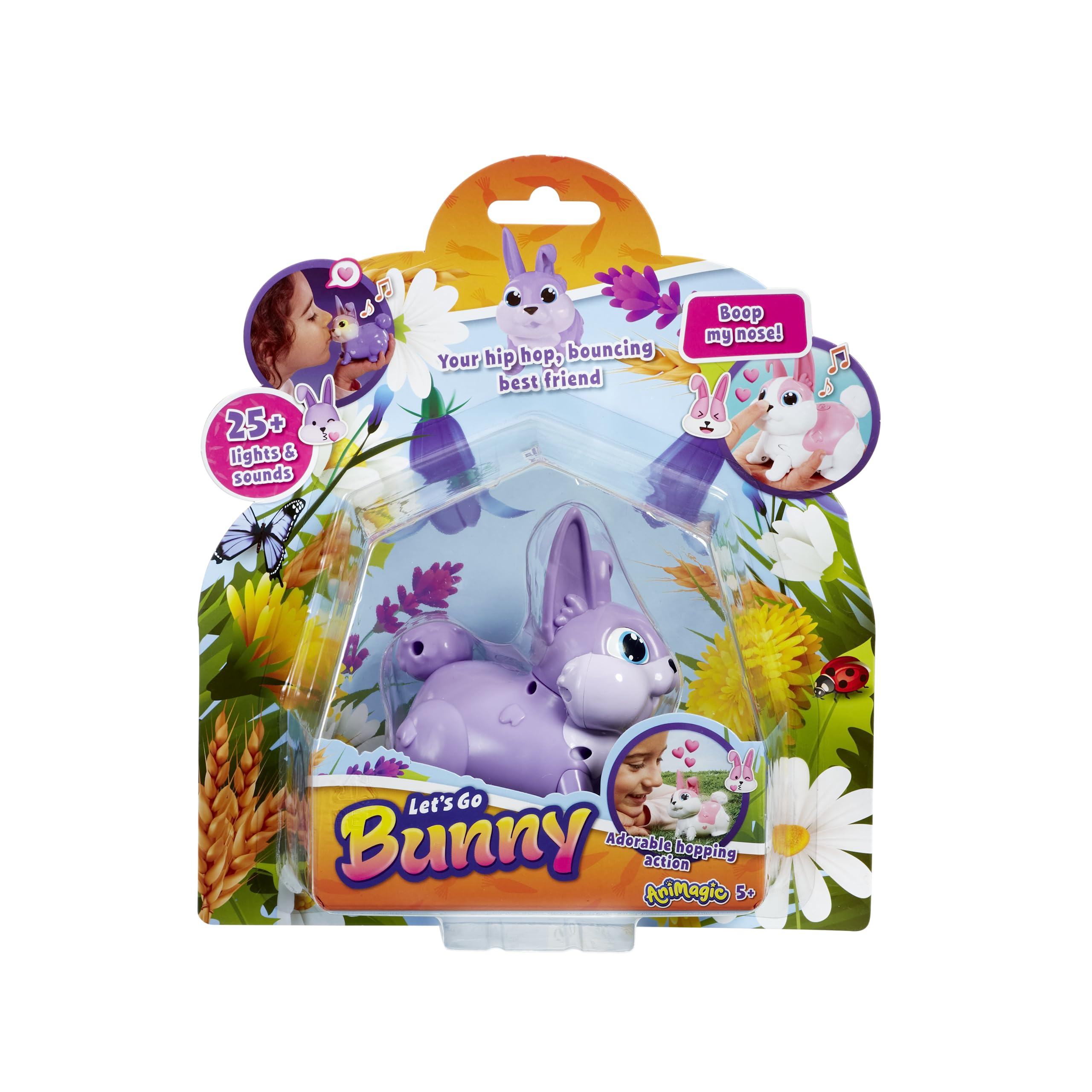 Animagic: Lets Go Bunny - Purple | Your Hip, Hop Bouncing Best Friend! | Interactive Walking Pet Bunny with Over 25 Lights and Sounds | For Ages 5+