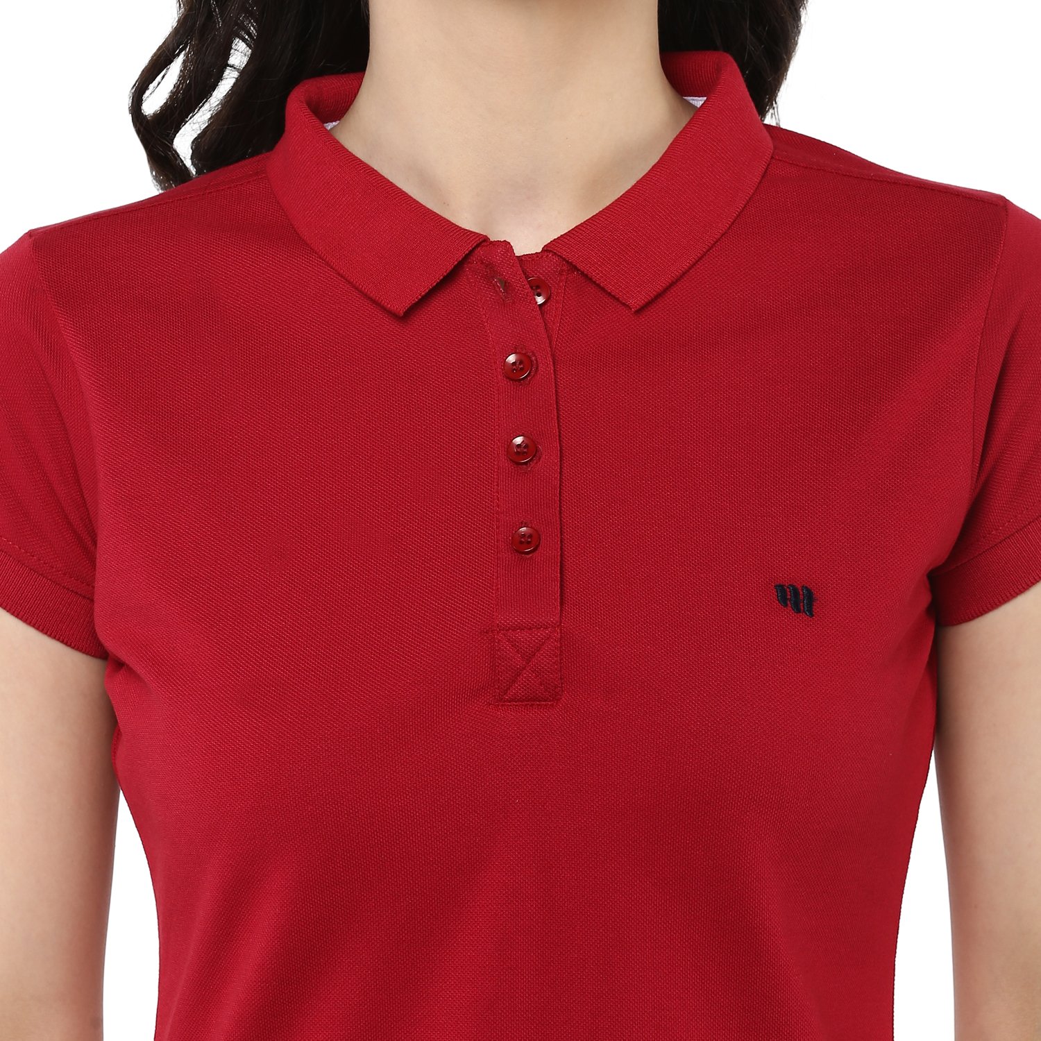 modeve women's solid polo t-shirt