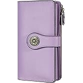 Travelambo Women's Wallet RFID Blocking Trifold Clutch Large Capacity Credit Card Holder Travel Purse