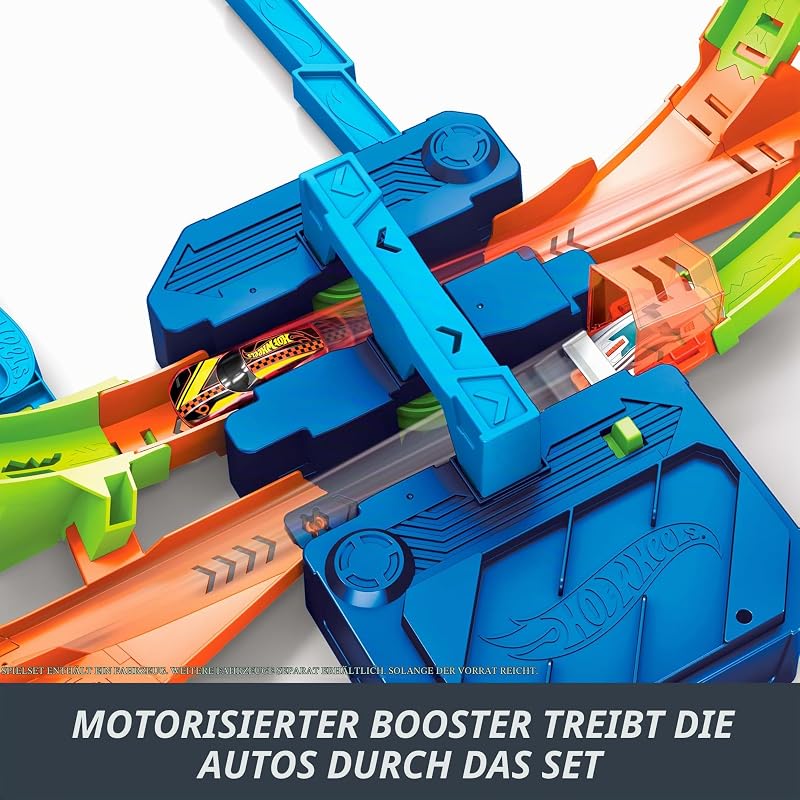Spielzeugauto-Trackset mit motorisiertem Beschleuniger
