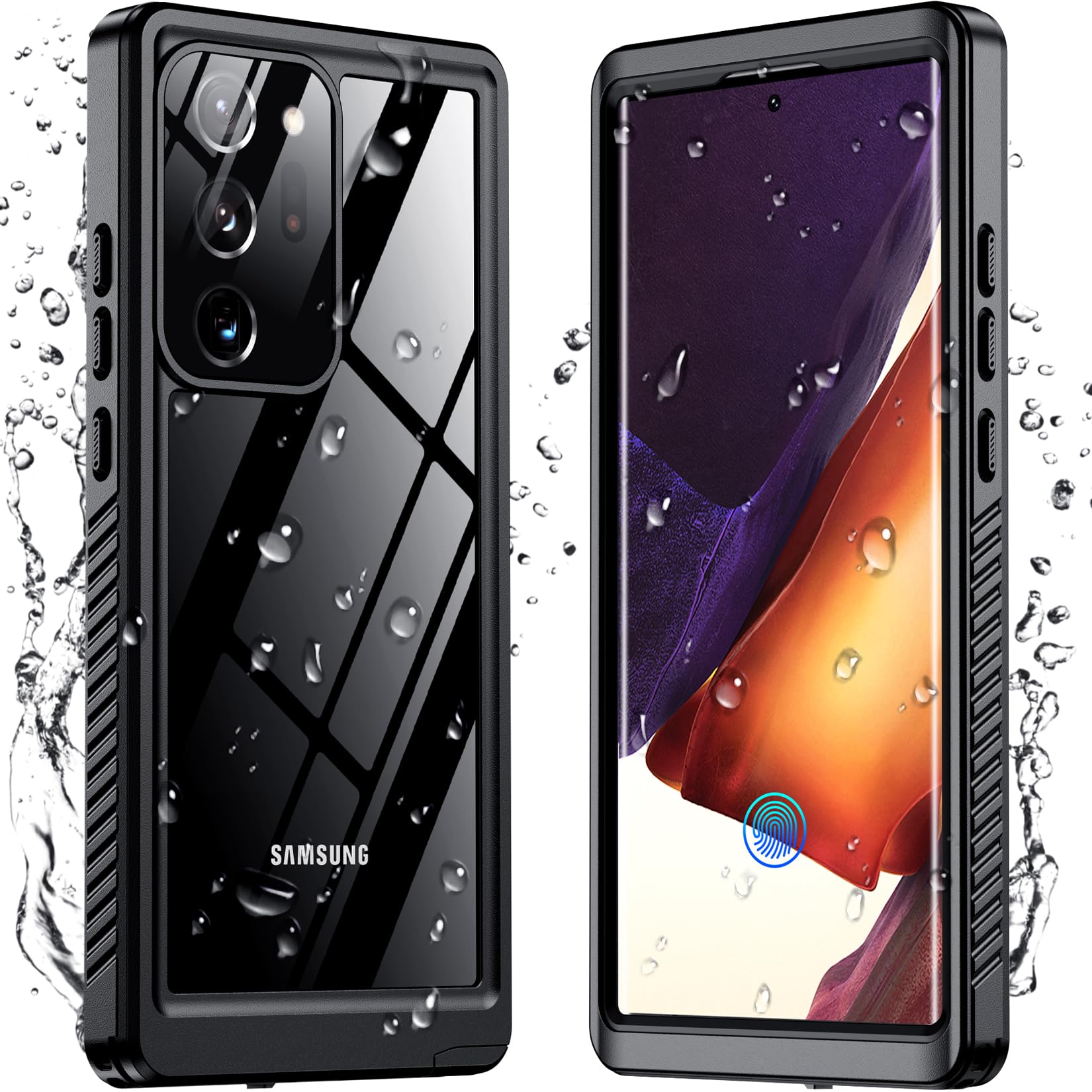 Temdan for Samsung Galaxy Note 20 Ultra Case Waterproof, [Military-Grade Drop Protection] [IP68 Underwater] Full Body Heavy Duty Rugged Shock-Proof Case for Note 20 Ultra 6.9''-Black