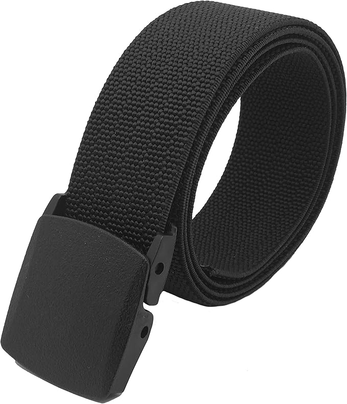 Men's Airport Safe Black Tactical Heavy Duty Elastic Military Belt with