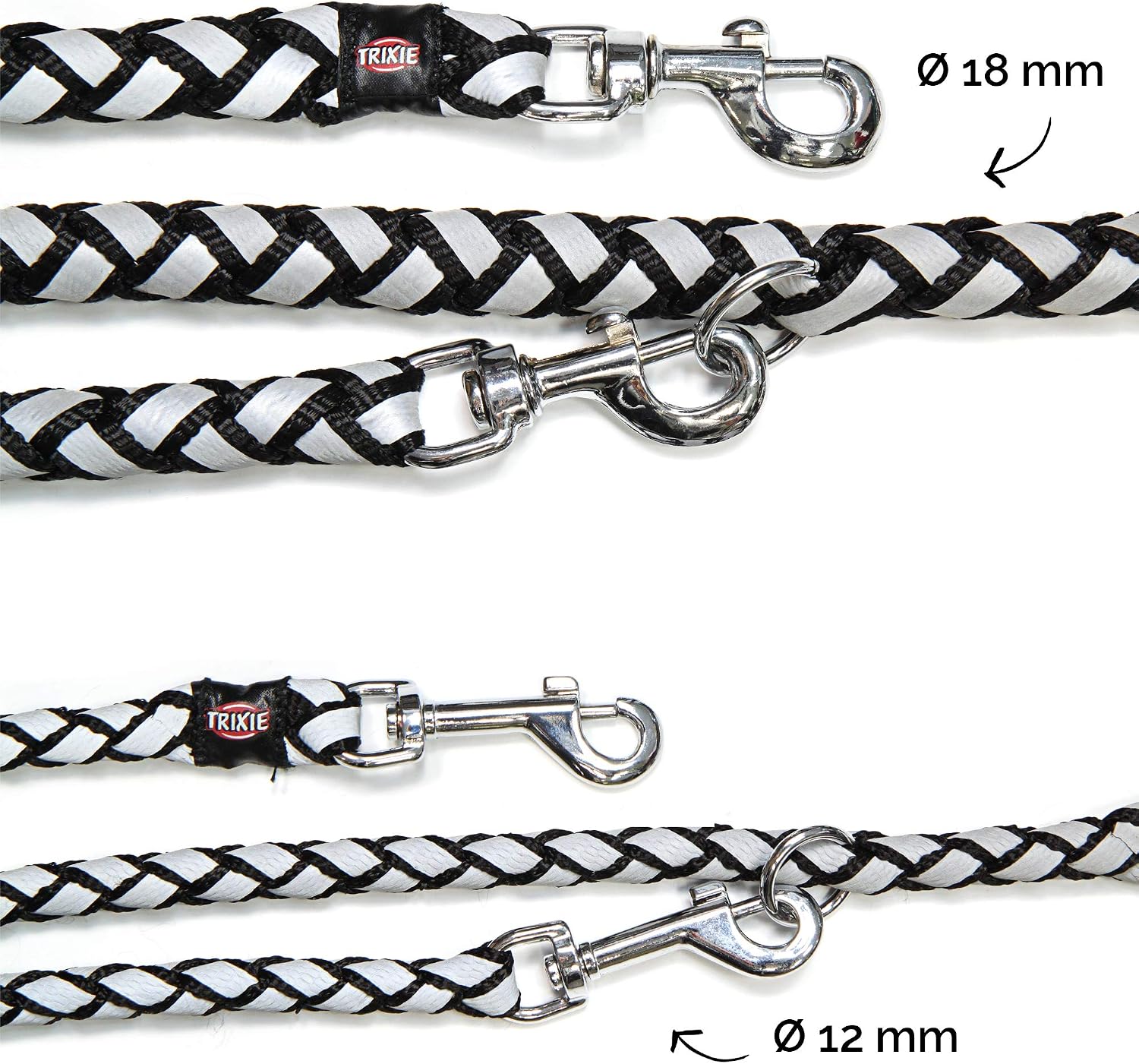 SaferLife Cavo Reflect adjustable leash, S-M: 2.00 m/ø 12 mm, black, S-M, 2,00 m ø 12 mm - Image 3