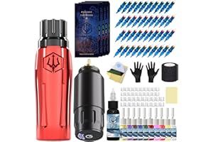 VIDATTX Tattoo Kit-POSEIDON Tattoo Pen Kit, Wireless Tattoo Machine Kit with Tattoo Power Supply and 40 Pcs Tattoo Cartridge Needles,Tattoo Gun Kit Tattoo Supplies for Beginners(PTK21)
