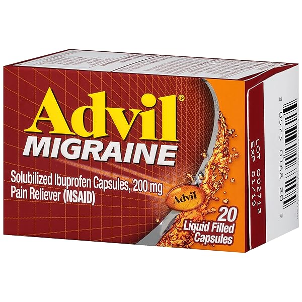 ADVIL MIGRAINE HEADACHE RELIEF, IBUPROFEN CAPSULES WITH IBUPROFEN 200MG FOR MIGRAINE RELIEF, NAUSEA RELIEF AND LIGHT SENSITIVITY RELIEF – 20 LIQUID FILLED CAPSULES