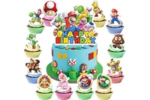 XIANGSUSHIJIE Cake Topper Decoration 25 Pcs Girl and Boy Birthday Party Cupcake Decorates for Anime Theme