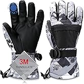Odtmger Ski Gloves, Waterproof and Breathable Snow Gloves for Cold Weather, Men & Women Boys and Girls