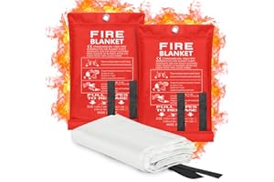 2023 Ridriely Emergency Fire Blanket,2 Pack Fire Extinguisher Blanket,Fire Suppression Blanket,Flame Retardant Blanket,Fire Safety Blanket for Home,Kitchen,School,Grill,Car,Office,Warehouse(40” x 40”)