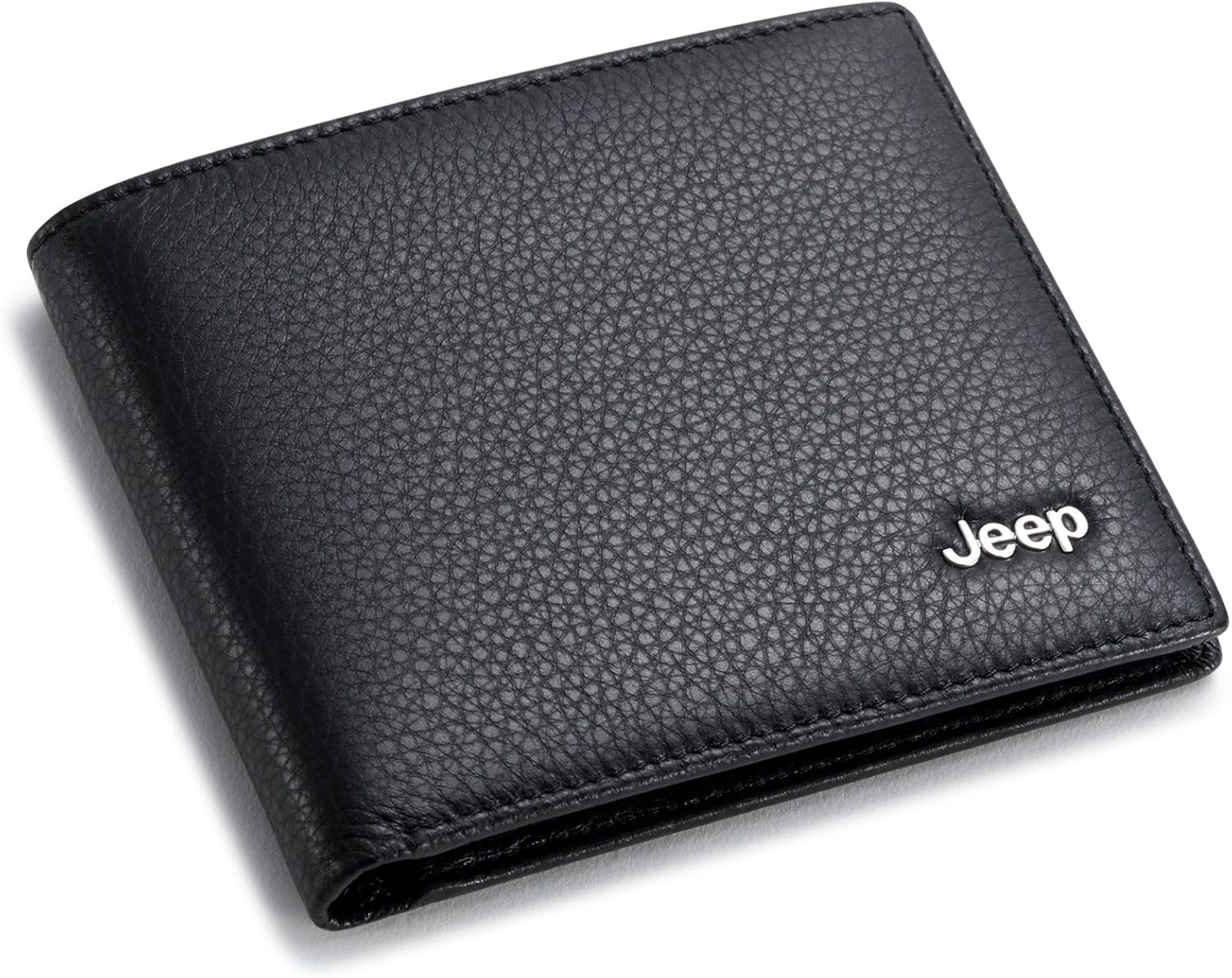 Leather Wallets Jeep Bifold Wallet with 3 Card Slots and ID Window