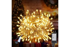 FAIRYGLIM 33 FT 100LEDs Christmas Lights Plug in,Outdoor Indoor Connectable Fairy Lights with Timer and 8 Modes,Christmas Tree Lights for Garden Party Wedding Christmas Decoration(Warm White)