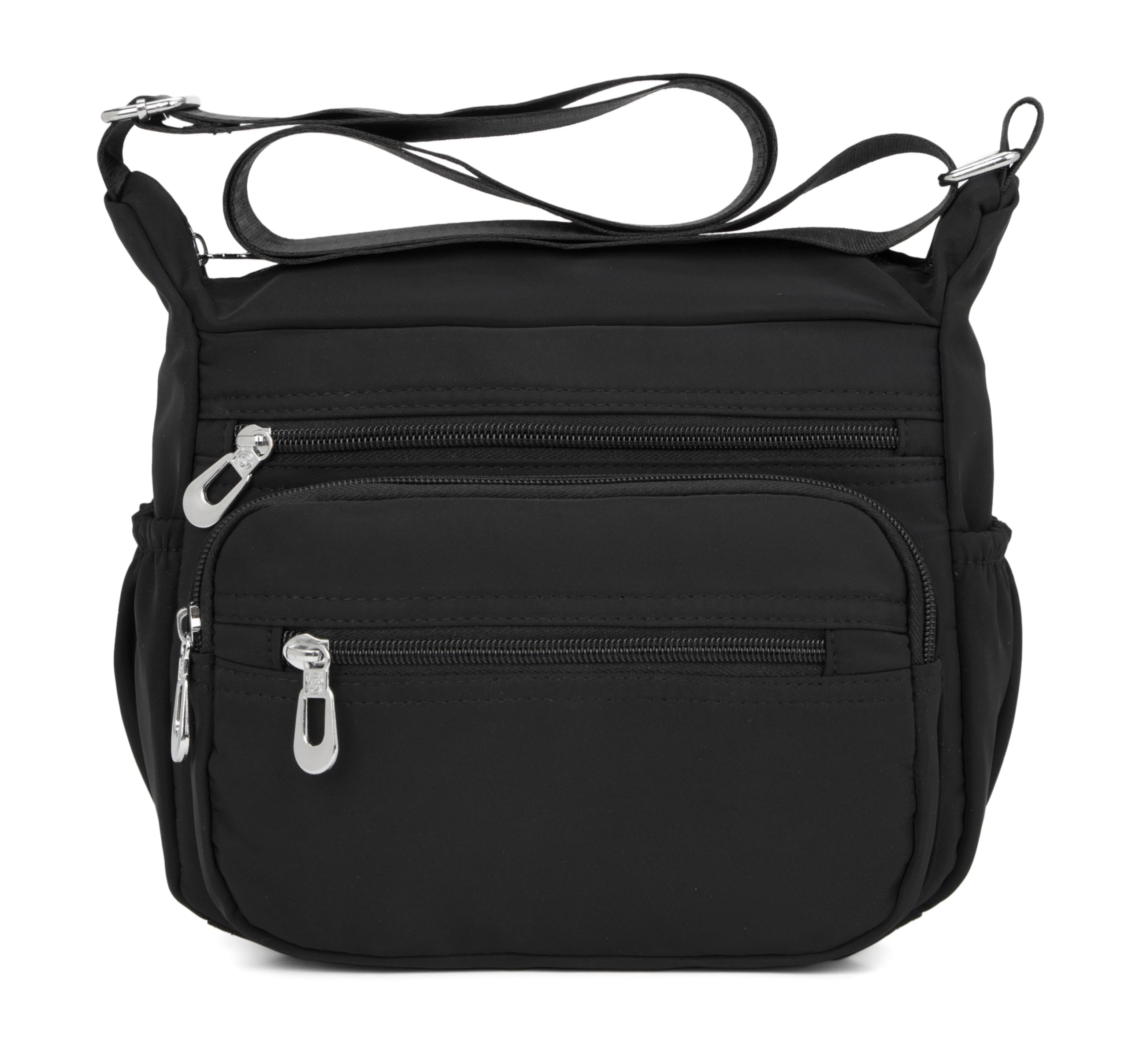 Photo 1 of Nawoshow Nylon Floral Multi-Pocket Crossbody Purse Bags for Women Travel Shoulder Bag ?T09-Pure Black?