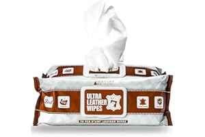 Venture Wipes Leather Cleaner Wipes - Clean, Condition, & Protect - Cleansing Wipes for Interior, Furniture, Purses, Shoes Boots - Car Cleaning Supplies - Extra Large 8"x10" - 70 Count