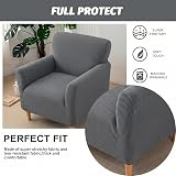 LiveGo Stretch Banquet Armchair Slipcover Dark Gray view 6