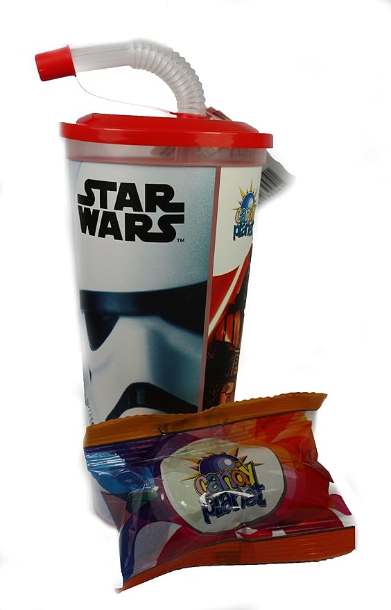 1 x Star Wars Themed Plastic Travel Cup With Straw and Cookie Amazon