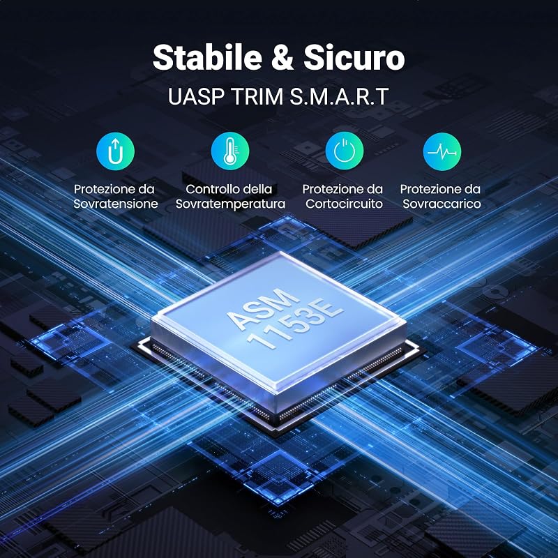 Case Esterno per Disco Rigido 2.5" USB 3.0 UASP 5Gbps