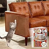 DSGLONGBIN Anti Cat Scratch Furniture Protector for Leather - 17x12 Inch, 14 PCS Couch Protector from Cat Claws, Strong Adhesion, No Residue, Easy Remove for Leather Couch, Chair, Corner, Door, Wall