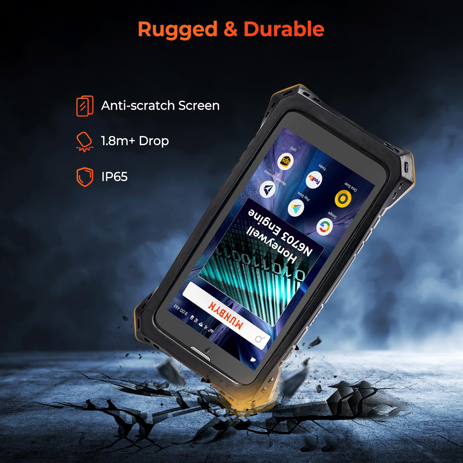 MUNBYN Android Barcode Scanner, Equip with Honeywell N6703 Scanner Engine, Android 11, 5.5