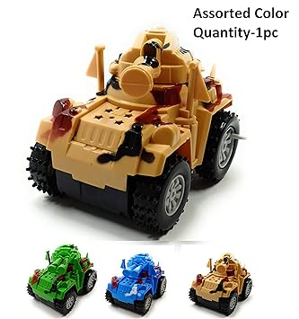 SaleOn Unbreakable Diecast Friction Powered Military Tank Toy Plastic(Assorted Color)-936