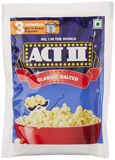 Act II Popcorn IPC Classic Salted Combo Pack, 60g (Pack of 3)
