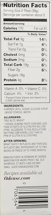 Amazon Com Odense Almond Paste 7 Ounce Tube Grocery Gourmet Food