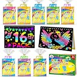 ZMLM 16 Pack Scratch Art Notebooks Party Filler For Kids 4-9