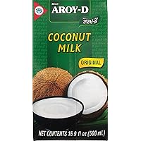 Aroy-D 100% Coconut Milk 16.9 Fluid Ounce (500ml), Pack of 12