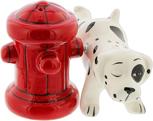 Amazon Com Whimsical Salt Pepper Shaker Set Dalmatian Fire Hydrant Kitchen Dining