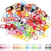 Keychain Clip 80 Pcs Colorful Mini Spring Snap Hooks Small Gate Clasps for DIY Keychains Bag Charms Zipper Pulls Jewelry Making Craft Supplies