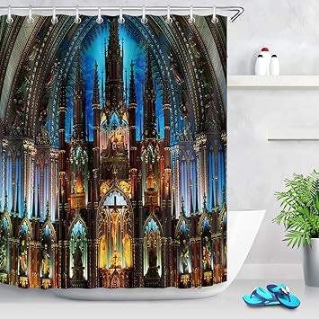 Amazon Com Lb Notre Dame De Paris Shower Curtain Christian Church