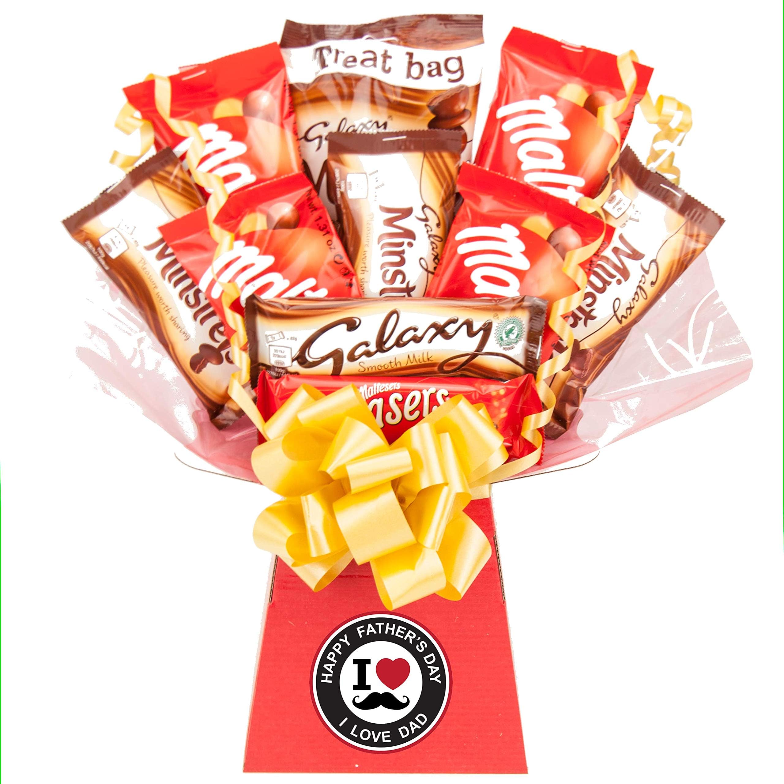 Fathers Day Maltesers & Galaxy Chocolate Bouquet I Love DAD Gift Hamper