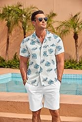 COOFANDY Hawaiian Shirt for Men Short Sleeve