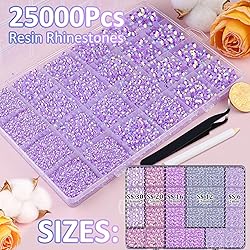 25000Pcs Resin Jelly Rhinestones with Tweezers for