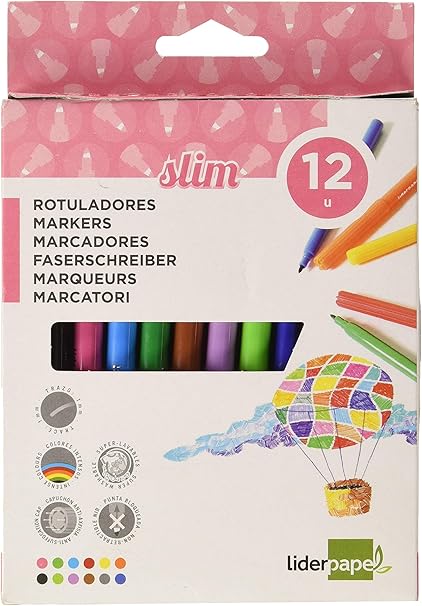 Liderpapel - Rotulador Caja 12 Colores: Amazon.es: Oficina y papelería