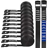 Cinch Strap, 6ft x 1 Inch Wide Lashing Straps with Buckles Adjustable Cam Straps, 1763lbs Heavy Duty Quick Pull Release Utility Nylon Black Cargo Tie Down Straps for Kayak Trucks Trailer Box, 12 Pack