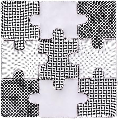 Lulando Puzzle Cushion Set Of 9 Soft Puzzle Play Mat Game Mat To Frolic And Play Ideal For Any Bedroom Colour Black And White Amazon Co Uk Baby Products