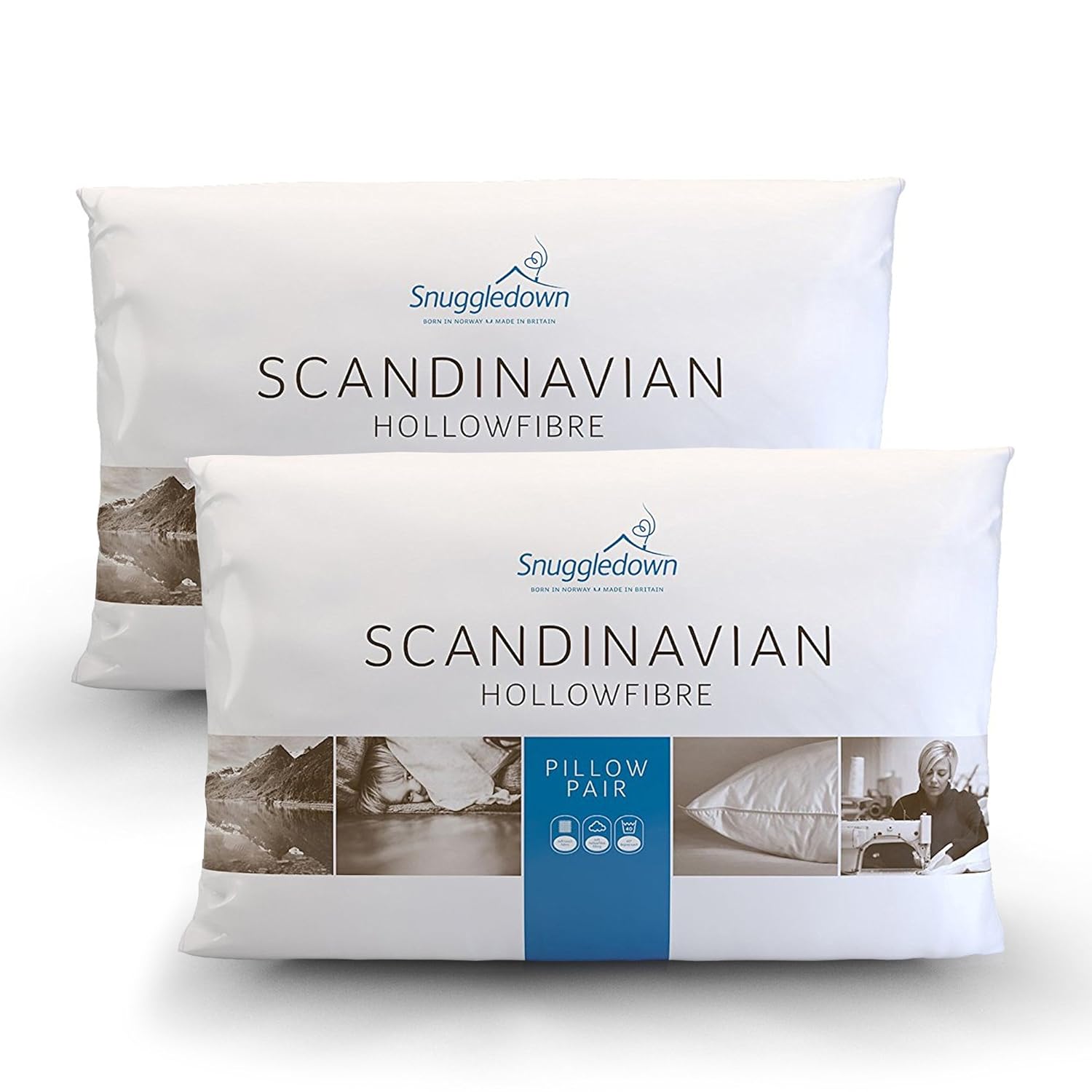 Snuggledown Scandinavian Hollowfibre Pillow 4 Pack Amazon Co Uk