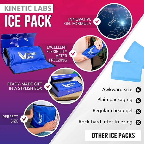 LARGE ICE PACKS FOR INJURIES REUSABLE – ICE PACK FOR BACK PAIN RELIEF (11X14.5) – GEL ICE PACK FOR KNEE, SHOULDER, BACK, HIP