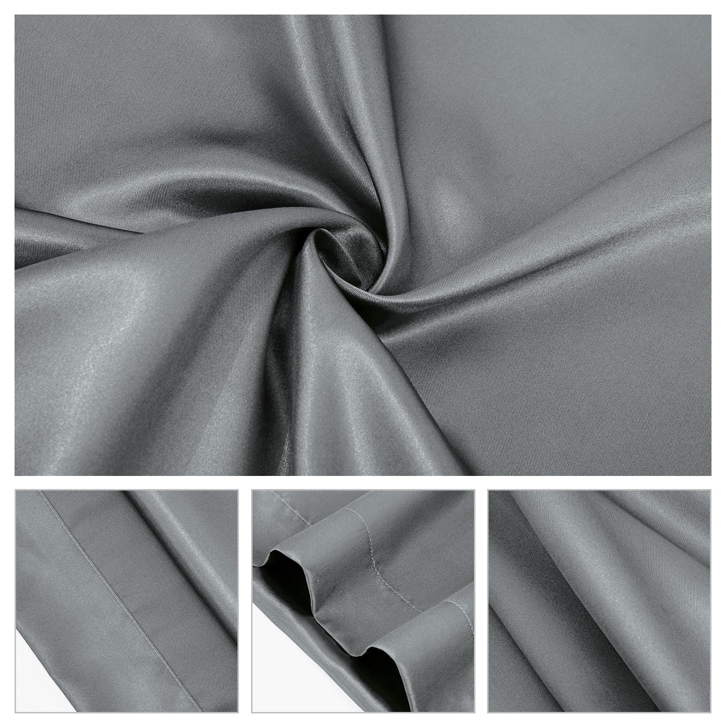 2 Piece Satin Pillowcase for Hair and Skin Similar to Silk Pillow Cases with Envelope Closure Cooling Pillow Cases for Sleeping Gifts for Women Men (20"x30"Queen Size,Grey) - Image 6