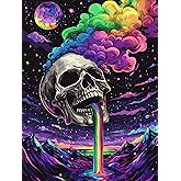 Kaliosy 5D Diamond Art Kits for Adults Skeleton by Number Kits, Diamond Painting Art Rainbow DIY Full Drill Crystal Craft Cross Stitch Embroidery Decoration (12x16 inch) 30x40 cm