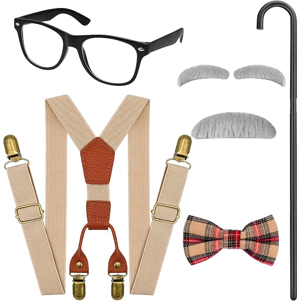 Amscan Child Grandpa Costume Accessory Kit - Includes Hat With Hair, Glasses & Mustache, One Size - View #3