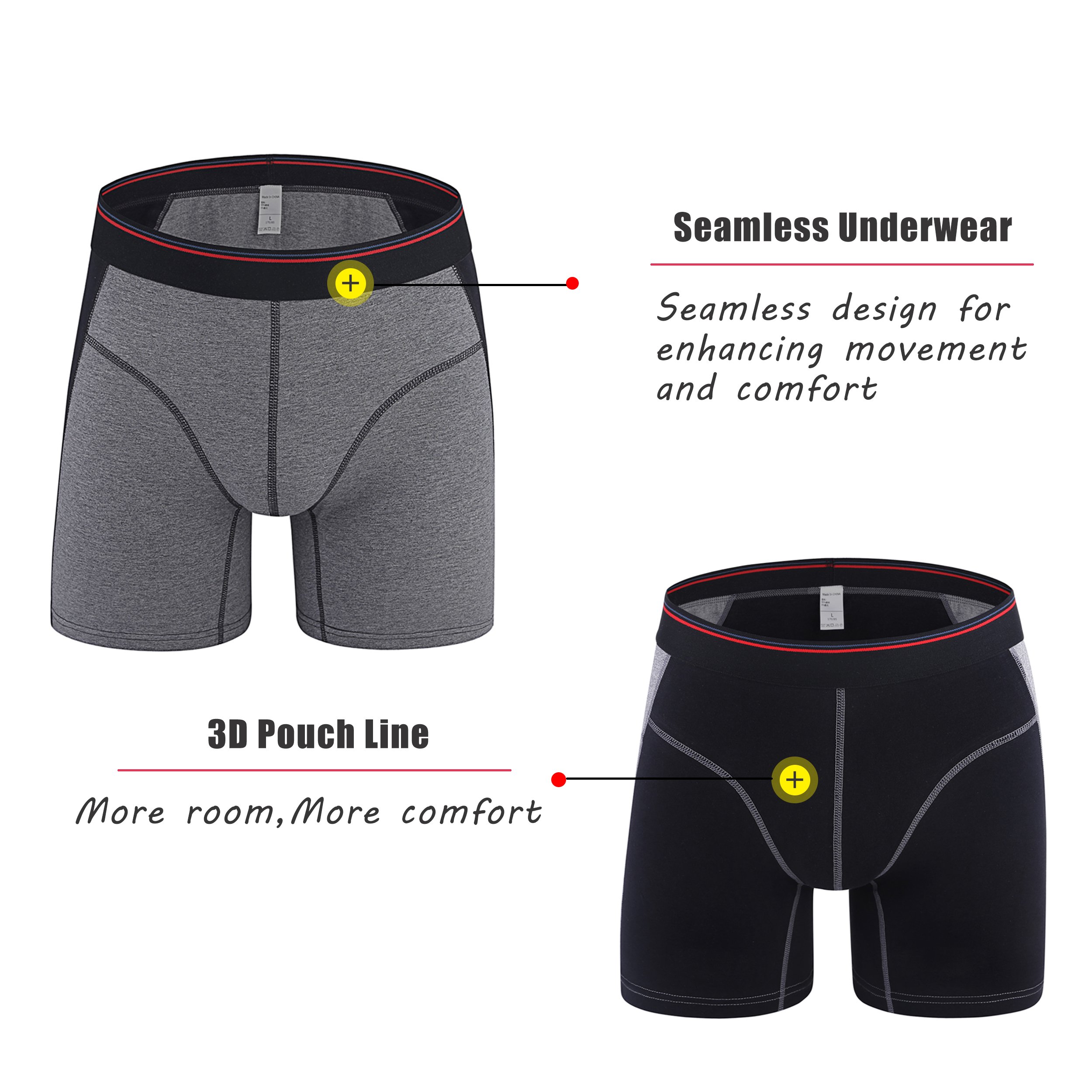 Fedpop Men\'s Boxer Briefs Cool Underwear Stretch Underpant