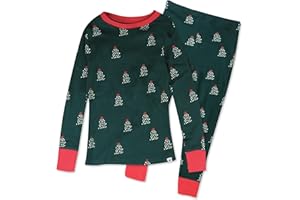 HonestBaby Holiday 2-Piece Pajamas Sleepwear PJs 100% Organic Cotton for Baby, Toddler, Kids