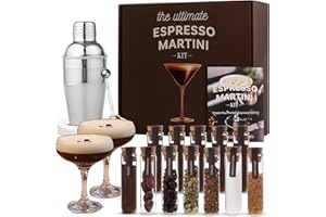 Your Dream Party Shop - Premium Cocktail Kit Gift Set - with Glasses, Accessories, and Elegant Decorations for Birthdays, Birthday Gifts for Women (Espresso Martini Kit)