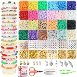 Fournine 6800 Pcs Clay Beads Friendship Bracelet Kit with Charms and Beads