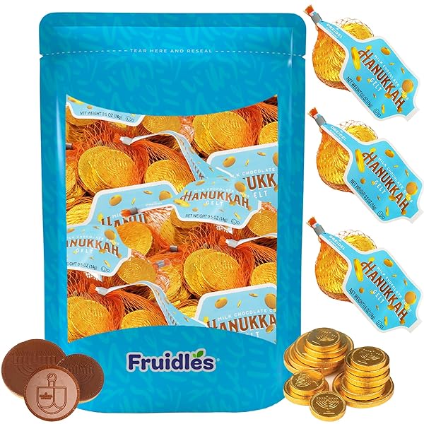 FRUIDLES CHOCOLATE COINS IN MESH BAGS, GOLD BELGIAN MILK CHOCOLATE COINS, TOTAL 6OZ MESH BAGS (12 MESH BAGS)