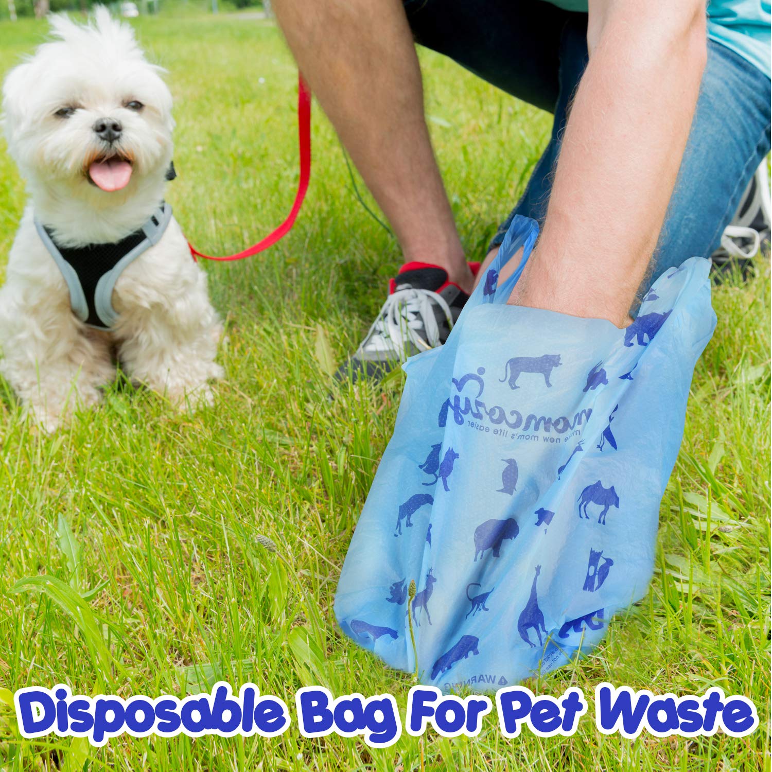 Momcozy Diaper Disposable Bags, Poop Bags with Tie Handle, Durable and