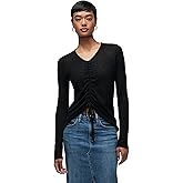 Hudson Womens Ruched Long Sleeve Sweater