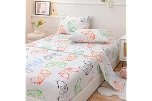 WINLIFE Gaming Sheet Set Full Size 4-Piece Soft Microfiber Splash Colorful Gamepad Printed Sheets for Full Bed, Deep Pocket Fun Pattern Kids Full Sheet Set